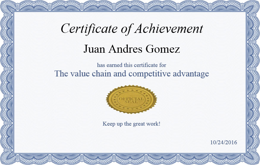 The value chain and competitive advantage